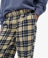 Pantalon à carreaux en coton avec élastique