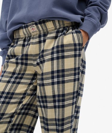 Pantalon à carreaux en coton avec élastique Image 2