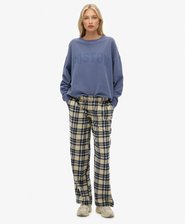 Pantalon à carreaux en coton avec élastique