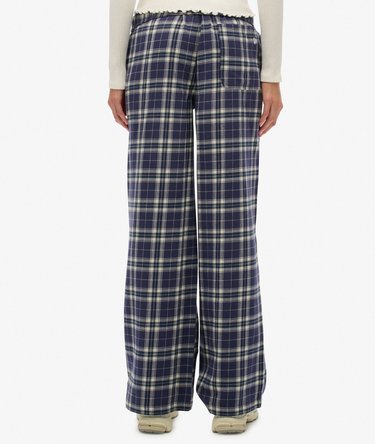 Pantalon à carreaux en coton avec élastique Image 5