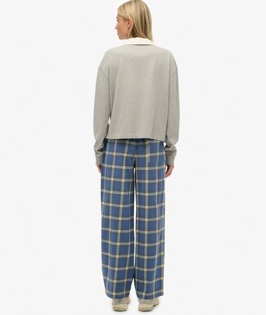 Pantalon à carreaux en coton avec élastique Image 6