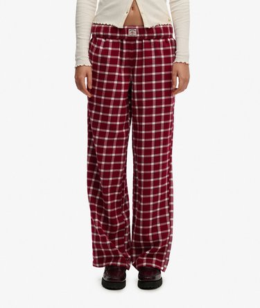 Pantalon à carreaux en coton avec élastique Image 4