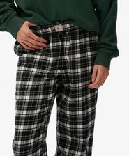 Cotton Check Elastic Trousers