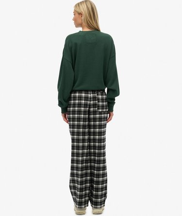 Pantalon à carreaux en coton avec élastique Image 6