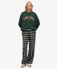 Cotton Check Elastic Trousers