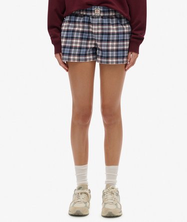 Short à carreaux en coton avec élastique Image 4