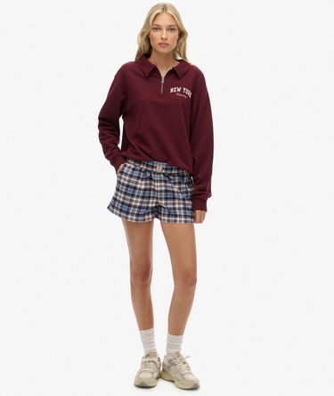 Short à carreaux en coton avec élastique Image 1