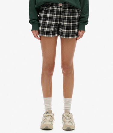 Short à carreaux en coton avec élastique Image 4