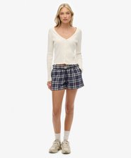 Cotton Check Elastic Shorts
