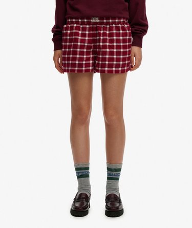 Short à carreaux en coton avec élastique Image 4