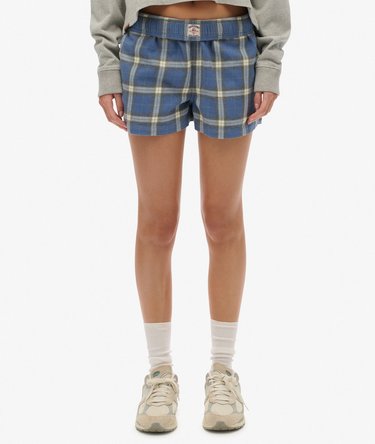 Short à carreaux en coton avec élastique Image 4