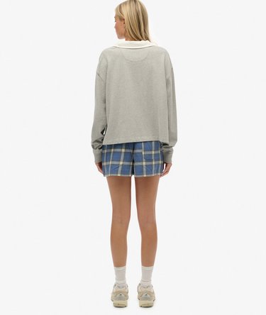 Short à carreaux en coton avec élastique Image 6