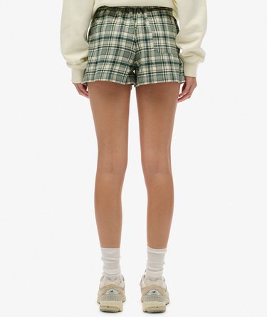 Short à carreaux en coton avec élastique Image 5