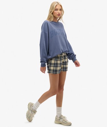 Short à carreaux en coton avec élastique Image 3