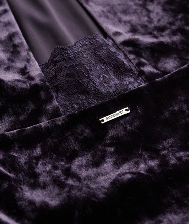 Lace Back Velvet Midi Dress Image 7