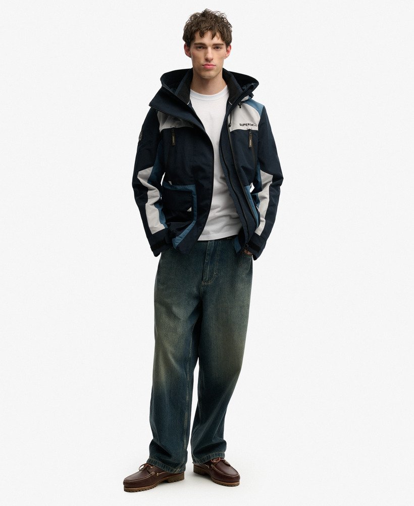 Color Block Wind Hooded Jacket