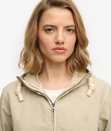 Veste &agrave; capuche en twill lav&eacute; Image 4