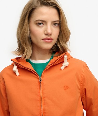 Veste &agrave; capuche en twill lav&eacute; Image 4