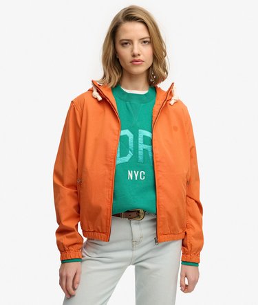 Veste &agrave; capuche en twill lav&eacute; Image 1