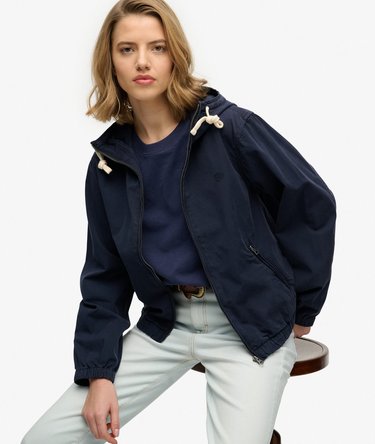 Veste &agrave; capuche en twill lav&eacute; Image 2