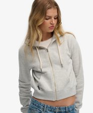 Essential Logo korte hoodie met rits