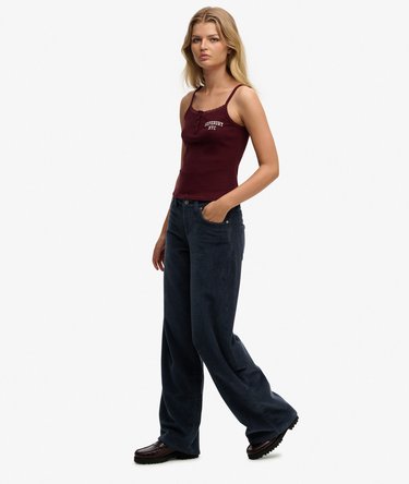 Pantalon en Velours Côtelé Large Taille Moyenne Image 3