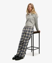 Cotton Check Elastic Trousers