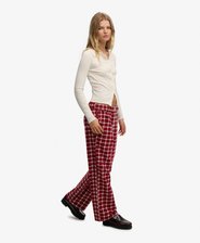 Cotton Check Elastic Trousers