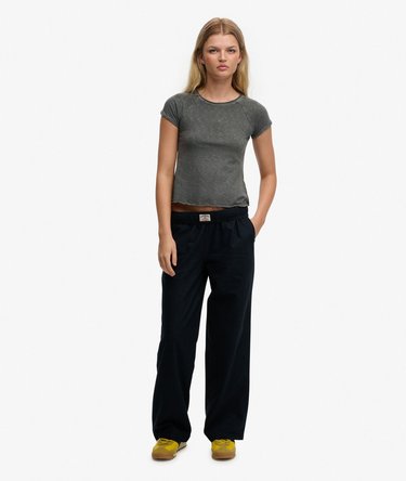 Cotton Linen Elastic Trousers Image 1