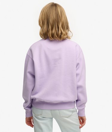 Varsity Satin Applique Crew Sweatshirt Image 5