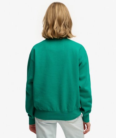 Varsity Satin Applique Crew Sweatshirt Image 5