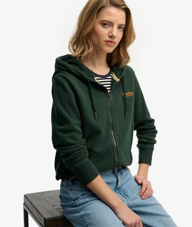 Essential Logo Half Brushed Zip Hoodie Image 2