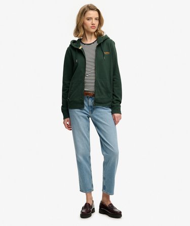 Essential Logo Half Brushed Zip Hoodie Image 3