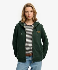 Felpa semi spazzolata con cappuccio, zip e logo Essential