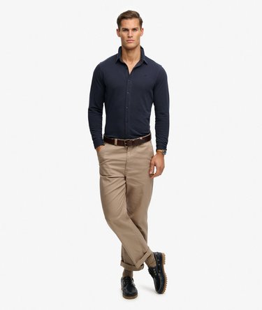 Camisa Manga Larga Vintage Destroy Pique Image 3