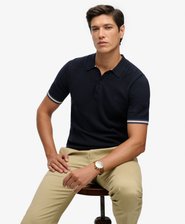 Knitted Texture Short Sleeve Polo Shirt