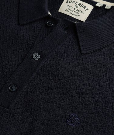 Knitted Texture Short Sleeve Polo Shirt Image 6