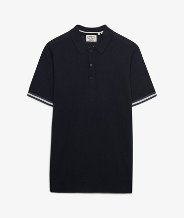 Knitted Texture Short Sleeve Polo Shirt Image 7