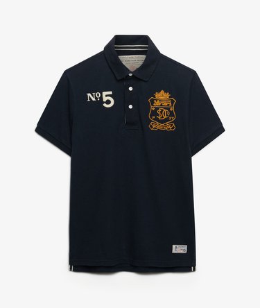 Double Emblem Jersey Short Sleeve Rugby Polo Top Image 7
