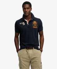 Double Emblem Jersey Short Sleeve Rugby Polo Top