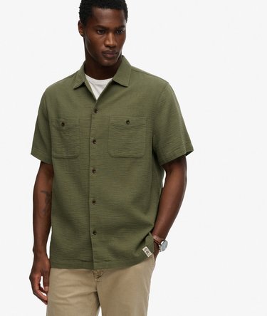 The Merchant Store - Textured Short Sleeve Shirt Image 2