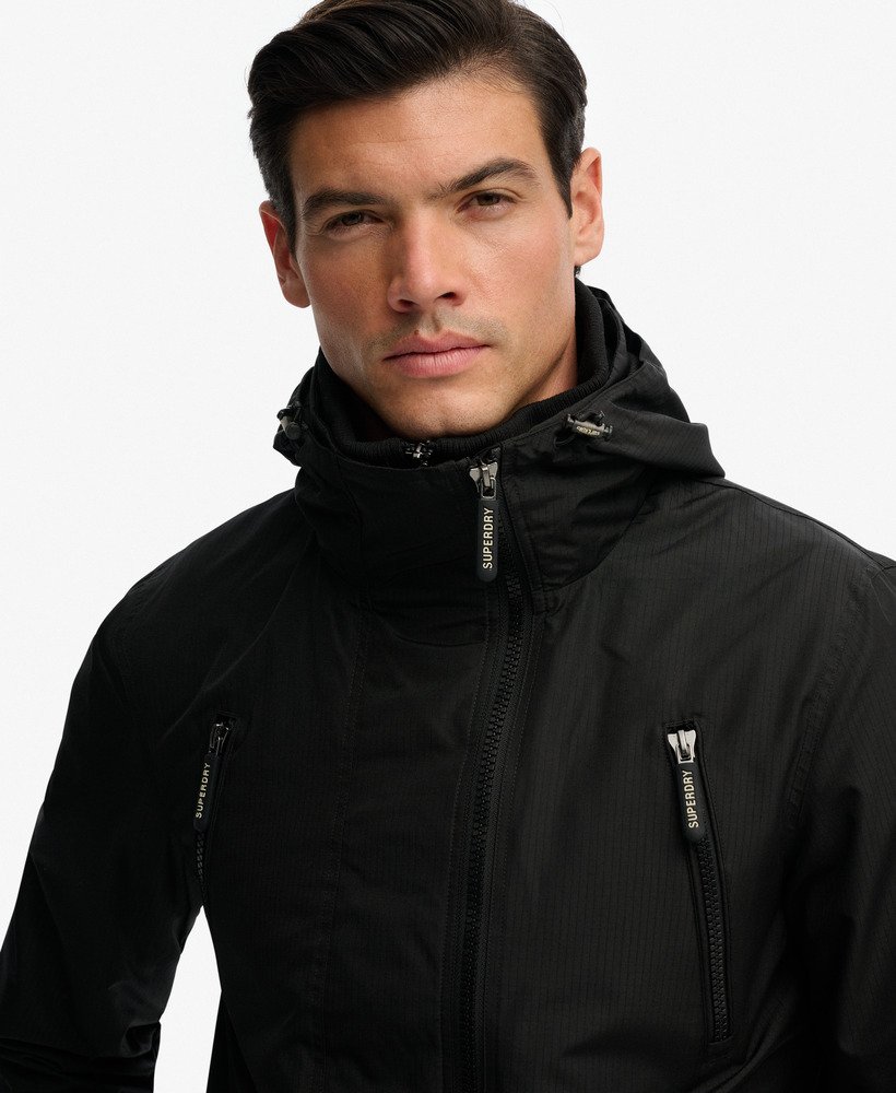 mens Hooded Mountain Windbreaker Jacket in Black | Superdry US