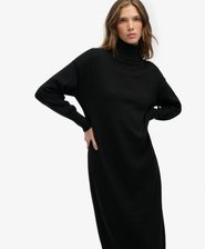 Abito Midi in Maglia con Collo Alto