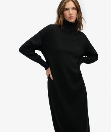 Abito Midi in Maglia con Collo Alto Image 2