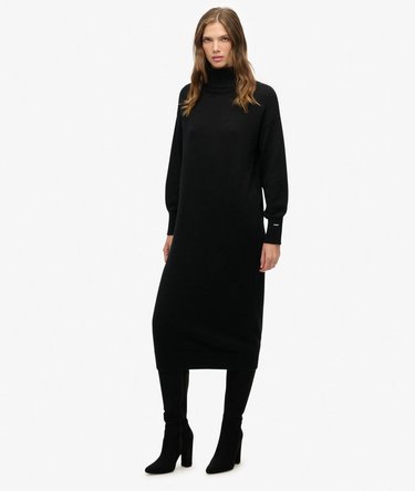 Abito Midi in Maglia con Collo Alto Image 1