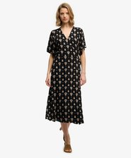 Printed Wrap Midi Dress