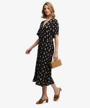 Printed Wrap Midi Dress