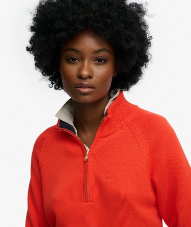 Classic Cotton Knit Half Zip Jumper Image 4