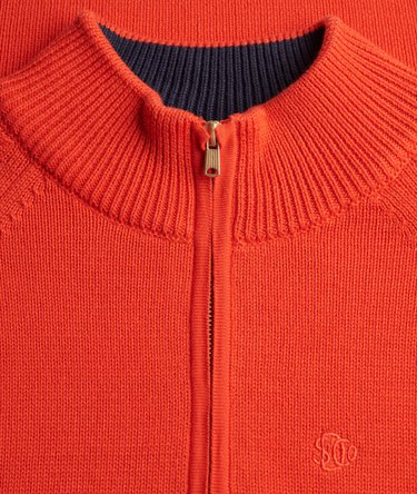 Classic Cotton Knit Half Zip Jumper Image 6