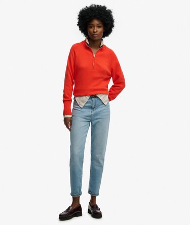 Classic Cotton Knit Half Zip Jumper Image 3